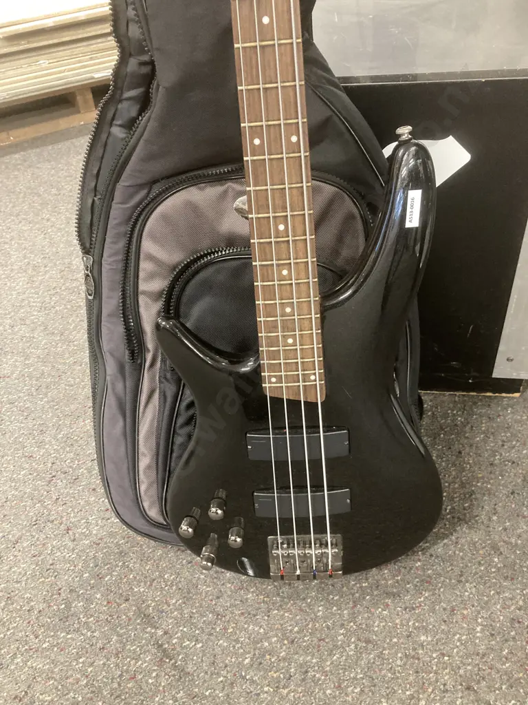 Black Bass Guitar, Soundgear By Ibanez SR300L With Padded Guitar Case Image 1++