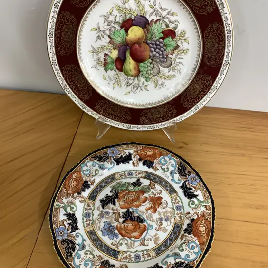 Vintage Woods & Sons 'Verona' Plate And Crown Ducal Fruit Plate 