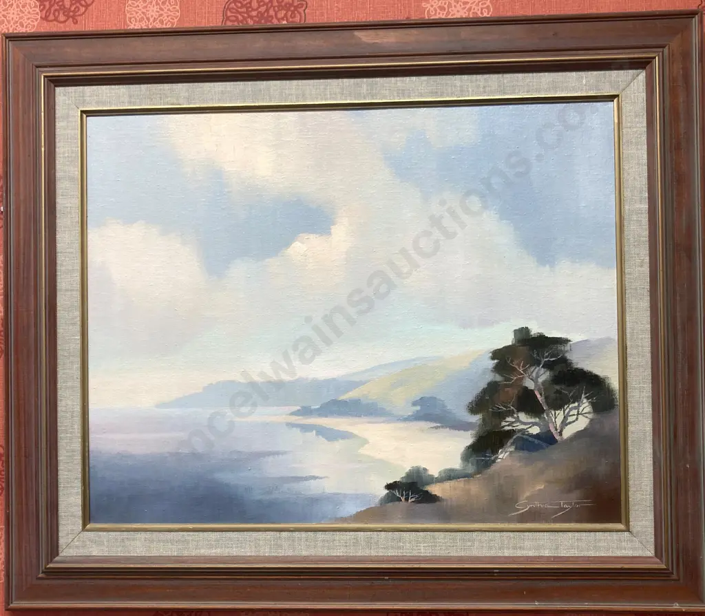 Framed Original Artwork by Cynthia Taylor Titled "Cloudy Skies" Mercury Bay, Coromandel, 67 x 80cm Image 1++