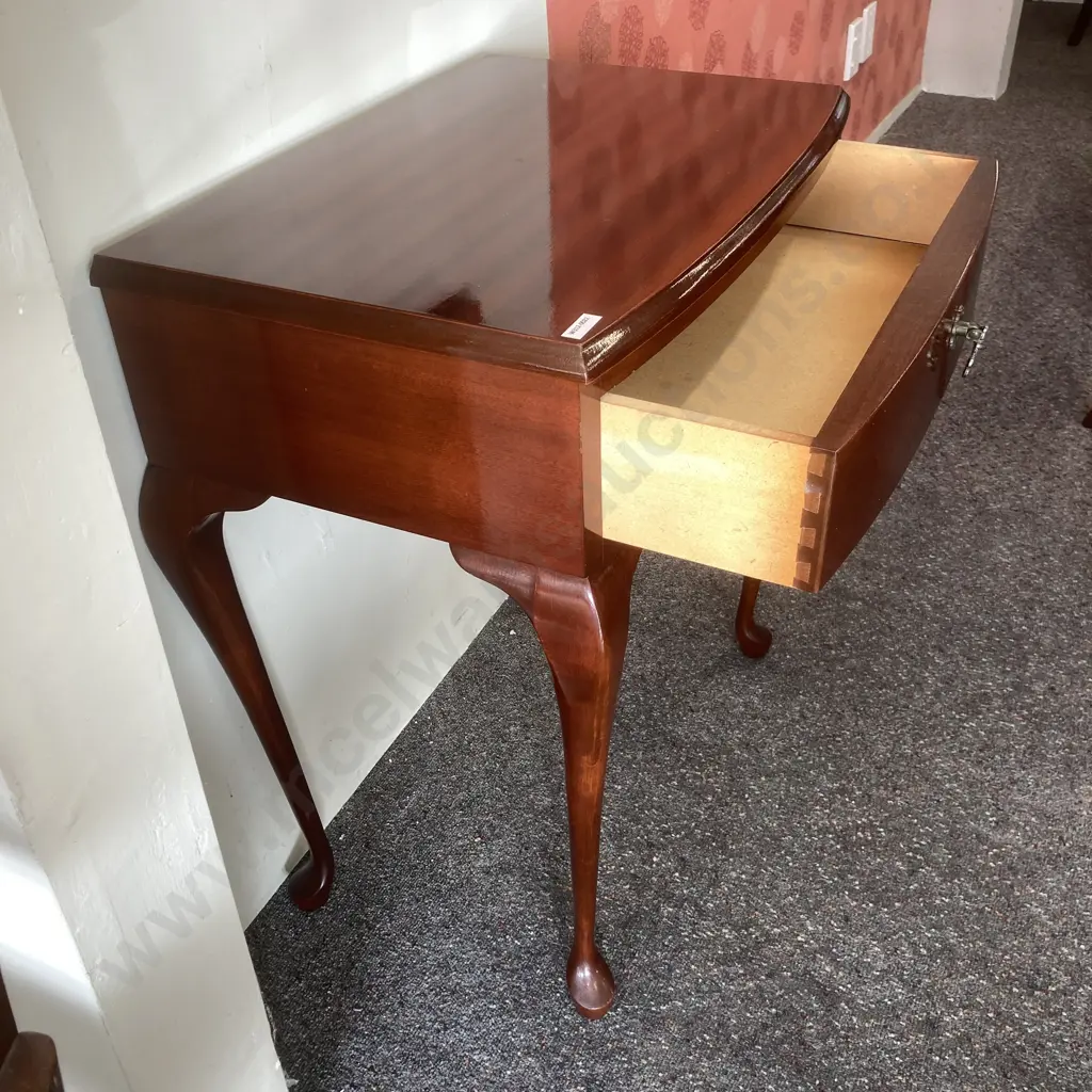 Mahogany Hall Table, Single Drawer, Cabriole Legs, H68 W80 D40cm Image 1++