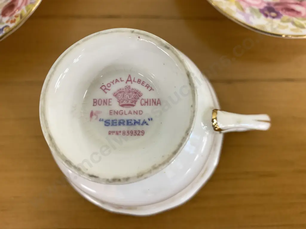 Royal Albert 'Serena' Trio, Cups, Saucers, Creamer And Sugar Bowl  Image 1++