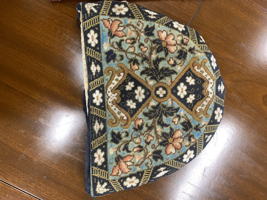 Antique Beaded Tea Cosy And Beaded Material Panel Image 1++