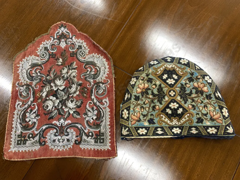 Antique Beaded Tea Cosy And Beaded Material Panel Image 1++