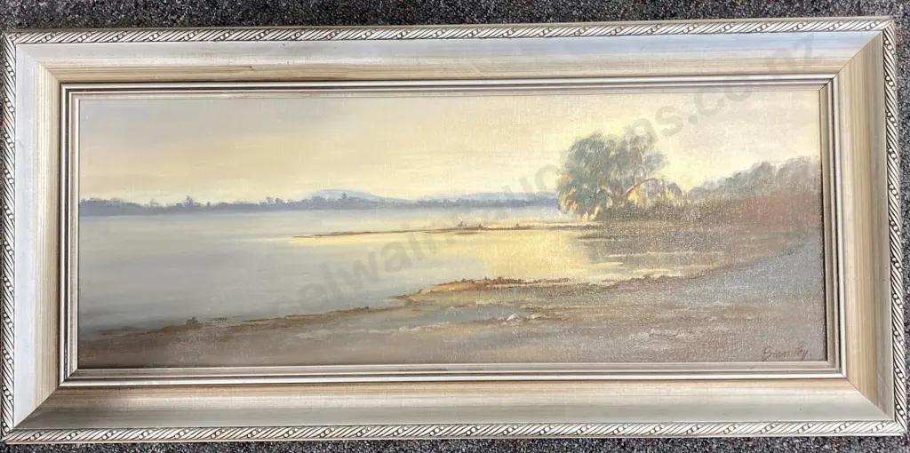 Framed Original Artwork by Beryl Bramley Titled "Early Morning" Tokaanu. Lake Taupo. 33 71cm Image 1++