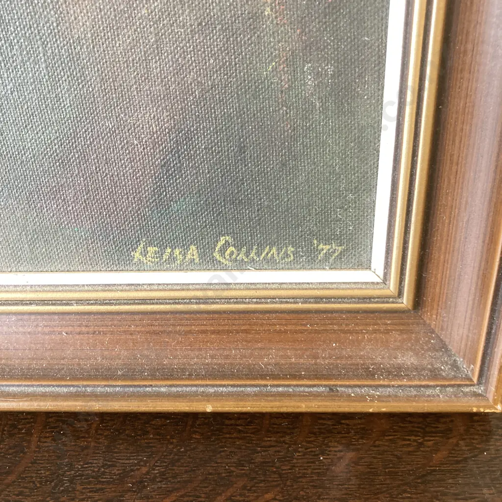 Framed Original Oil Painting by Leisa Collins '77 "Elderly Gentleman Reading" 45 x 37cm Image 1++