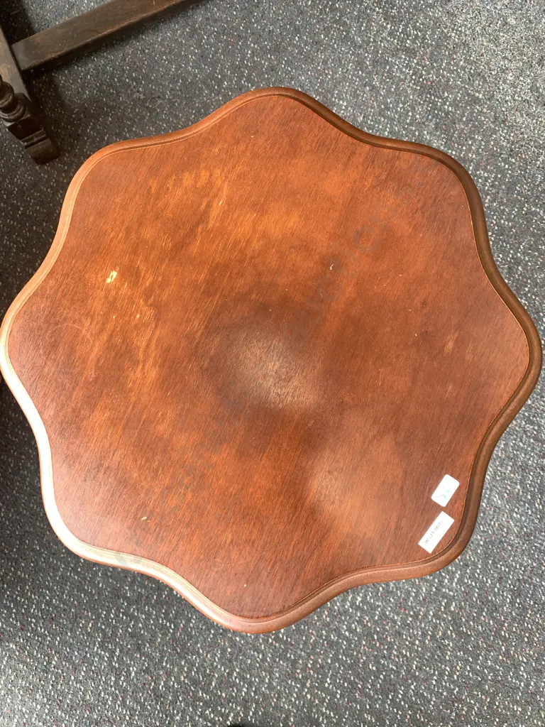Vintage Mahogany Wine Table, 53 x 50cm Image 1++