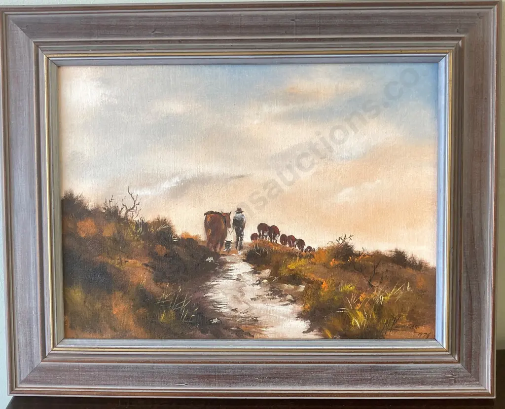 Original Framed Oil Painting by Charles McKenzie Titled "End Of The Day"  Central Otago, 41 x 52cm Image 1++