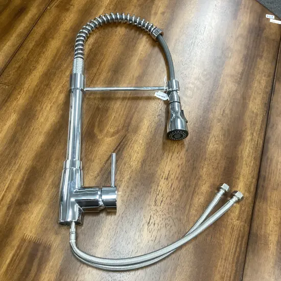 Foreno Tall Spring Chrome Pull Out Kitchen Sink Mixer Tap (WMKA 20354 - BC215.336.)