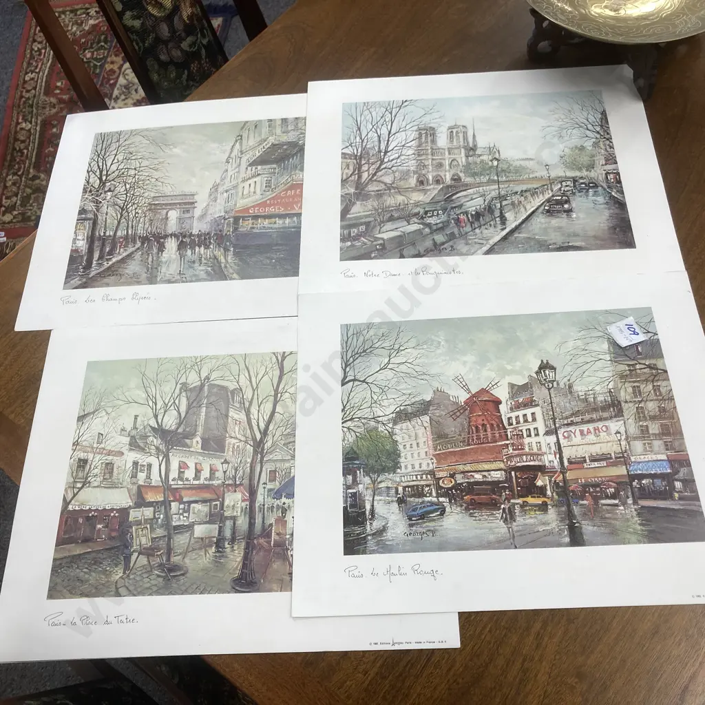 Lot of Five x B Georges Prints 1982 Edition by Arterire Paris - Made in France Image 1++