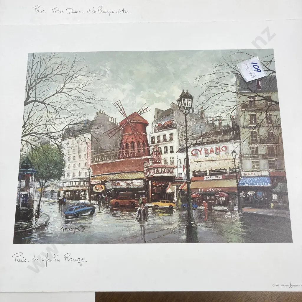 Lot of Five x B Georges Prints 1982 Edition by Arterire Paris - Made in France Image 1++