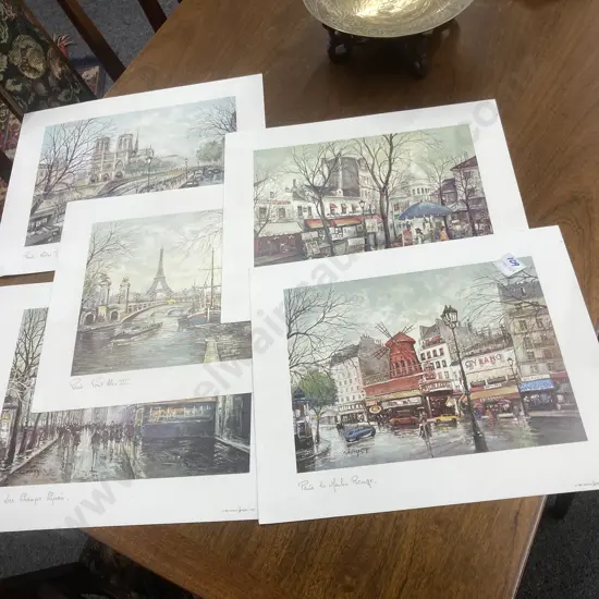 Lot of Five x B Georges Prints 1982 Edition by Arterire Paris - Made in France