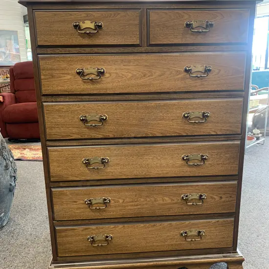Mahogany 7 Drawer Scotch Chest, D.A.Lewis & Co Dalco Fine Furniture, Scalloped Top
