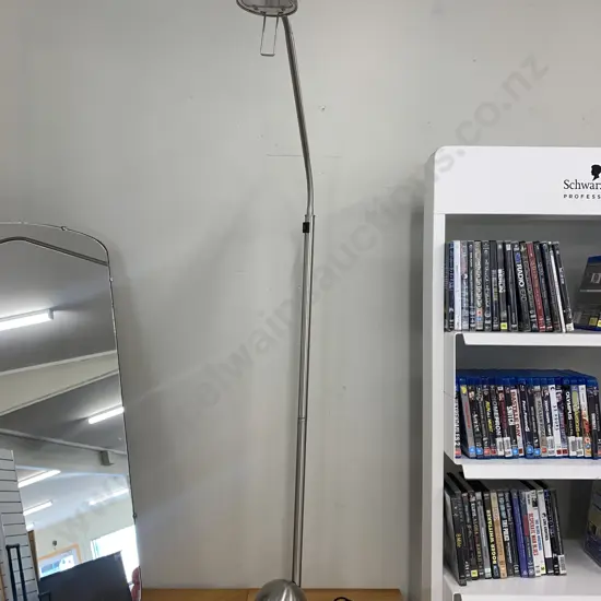 Stylux Chrome Pedestal Lamp, Adjustable Height, Model F-109 Tema