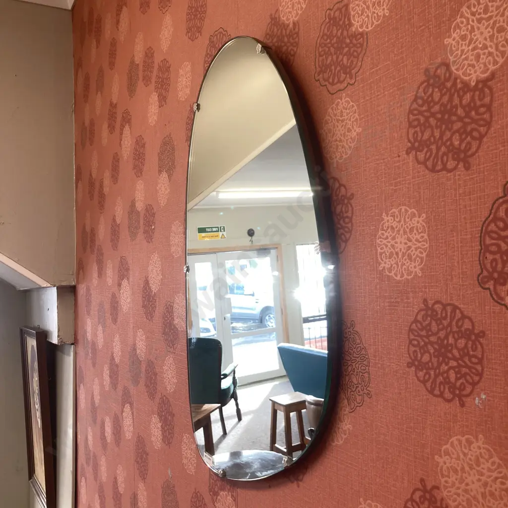 Retro Asymmetrical Oval Mirror, 61 x 40cm Image 1++