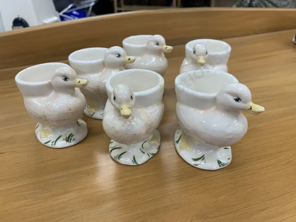 Vintage Ceramic Chook Egg Cups Set Of Six Image 1++