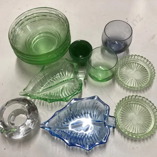 Selection of Coloured & Glassware