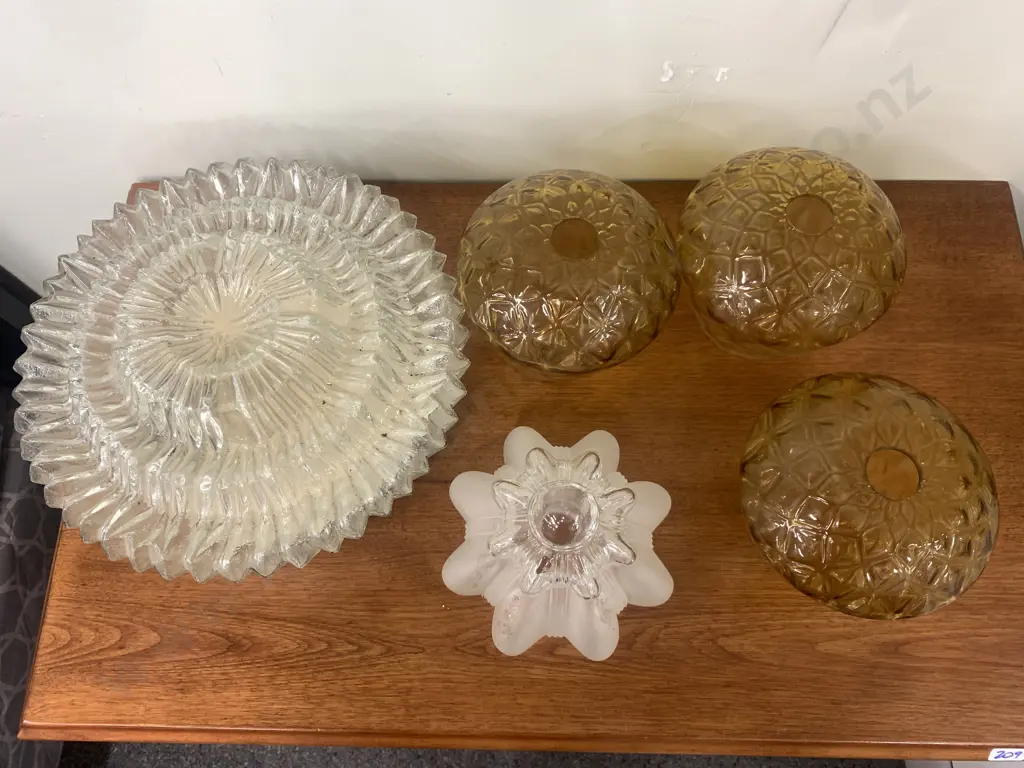 Assortment of Vintage Retro Light Shades (one has been damaged at viewing see photo) Image 1++