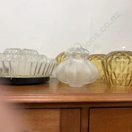 Assortment of Vintage Retro Light Shades (one has been damaged at viewing see photo)