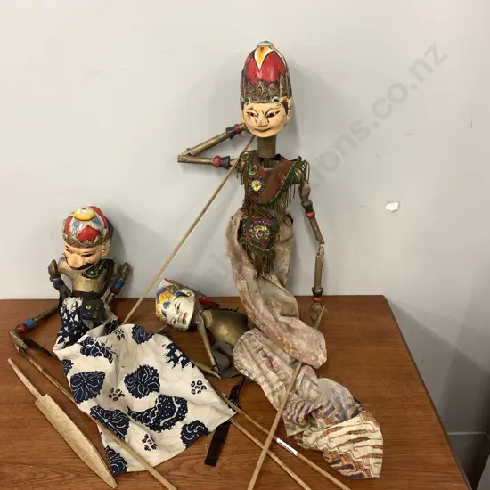 Lot of Three Vintage Indonesian Style Puppets