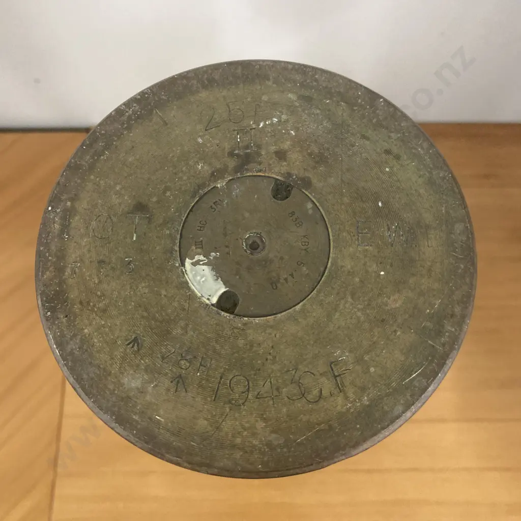 Brass Artillery Shell, Marked 1943 CF, H29cm Image 1++