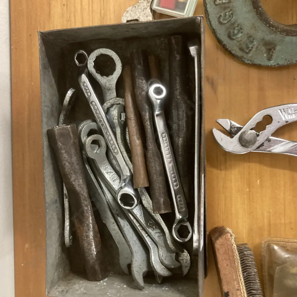 Vintage Leggets Vulcanizer, Yankee & General Wrenches, Small Spanners, Multi Grips, Romac Brush Etc Image 1++