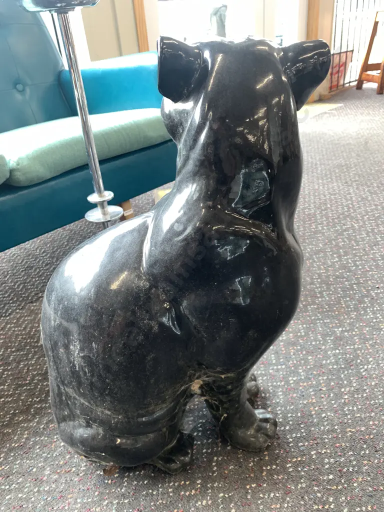 Vintage Ceramic Ornamental Black Panther, 55 x 36cm Image 1++