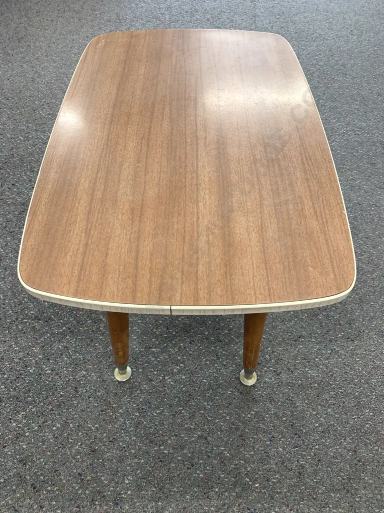 Retro Vintage Coffee Table, Formica Top With Gilding Edge, H40 W61 D40cm Image 1++