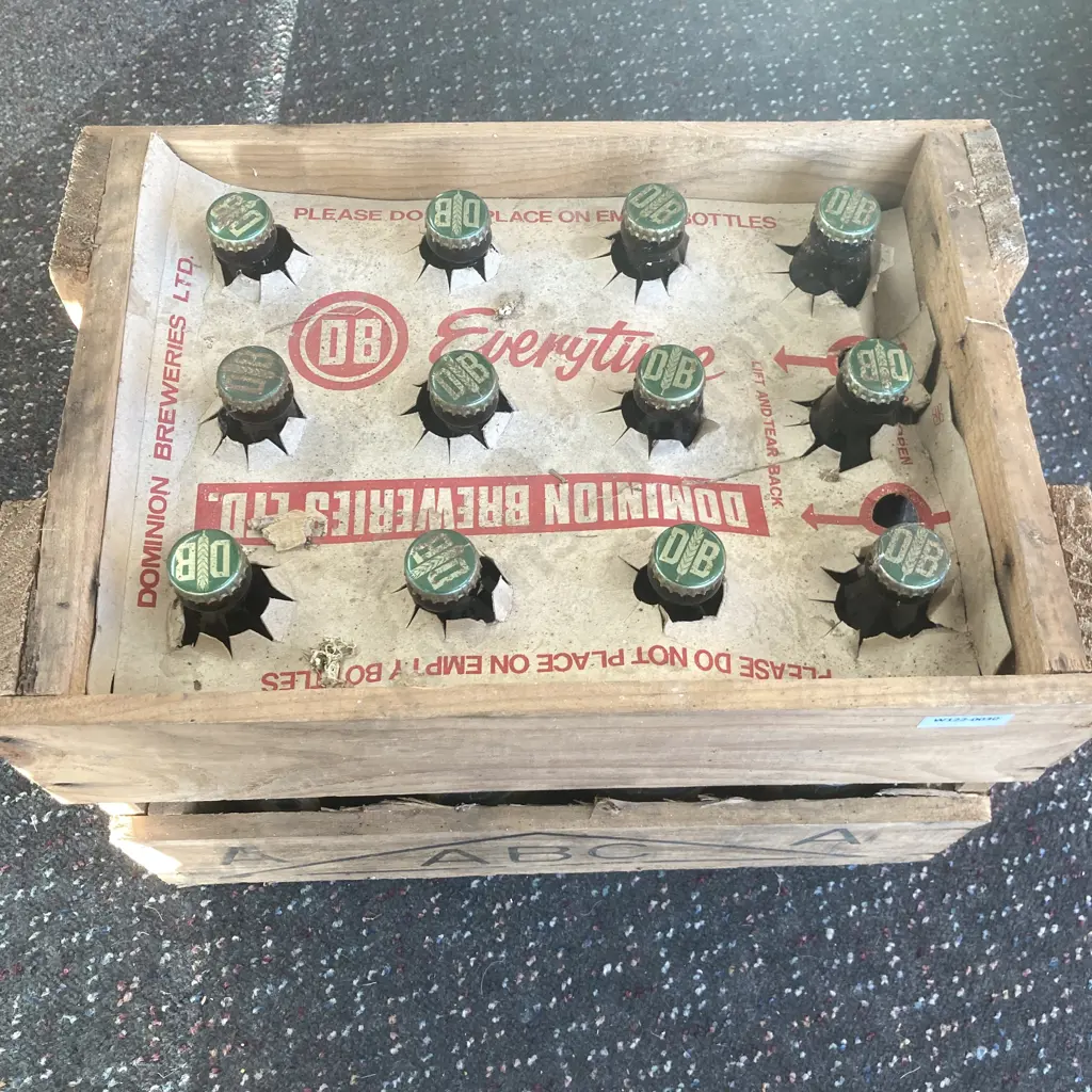 Rare 'Huntly Power Station April 9, 1983 Official Opening Day' DB Beer 12 Unopened Bottles In Original Wooden Crate Image 1++