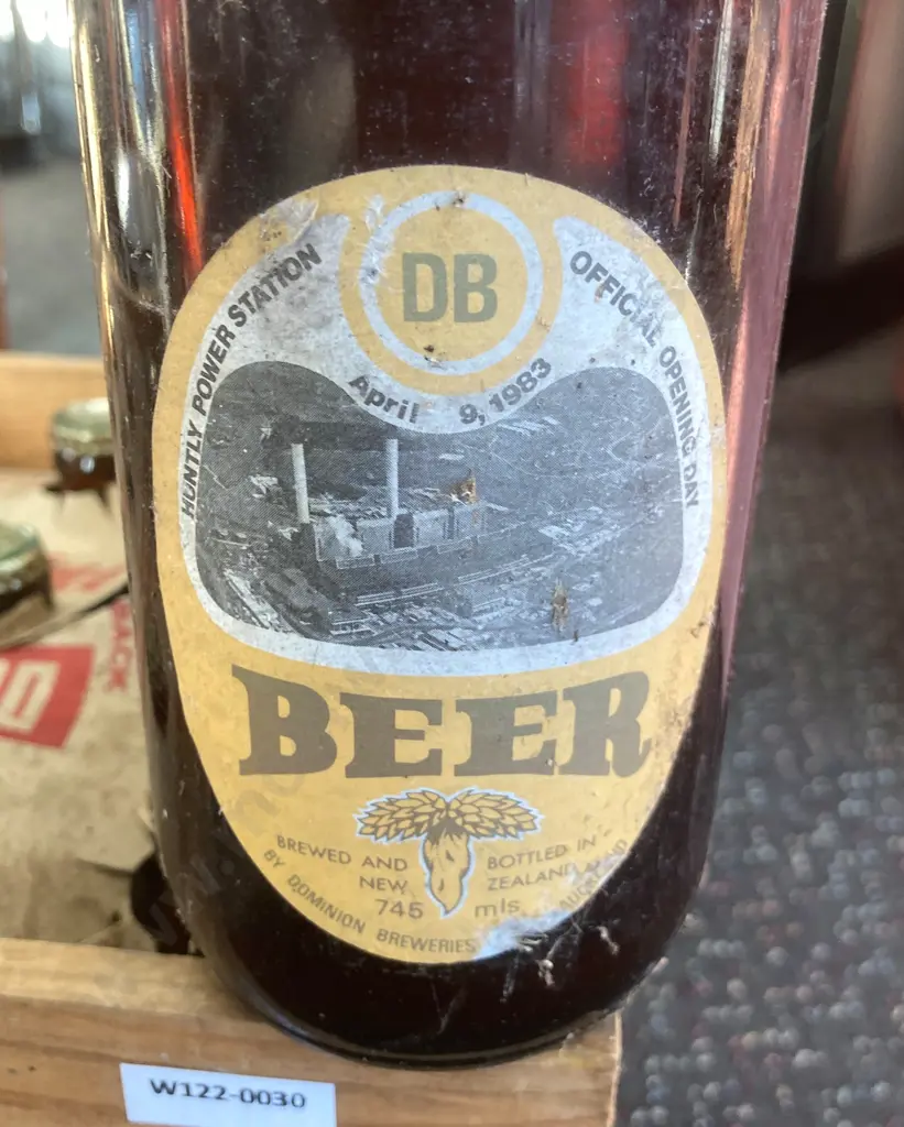 Rare 'Huntly Power Station April 9, 1983 Official Opening Day' DB Beer 12 Unopened Bottles In Original Wooden Crate Image 1++