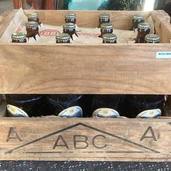 Rare 'Huntly Power Station April 9, 1983 Official Opening Day' DB Beer 12 Unopened Bottles In Original Wooden Crate