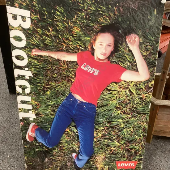 Vintage Levi's Bootcut Jeans Advertising Picture On Card, 84 x 59.5cm