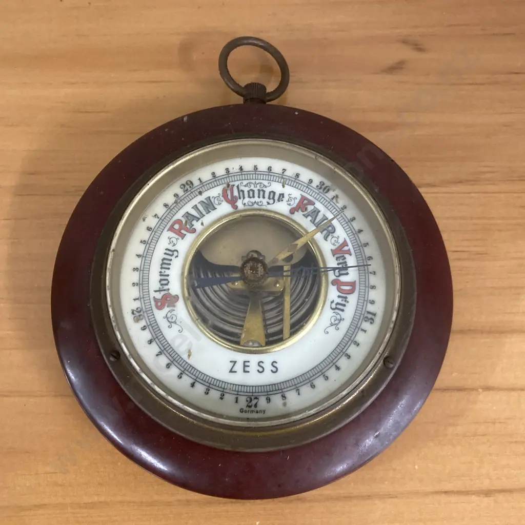 Vintage ZESS Barometer Made in Germany - Round 5" Diameter -Wall Hanging Image 1++