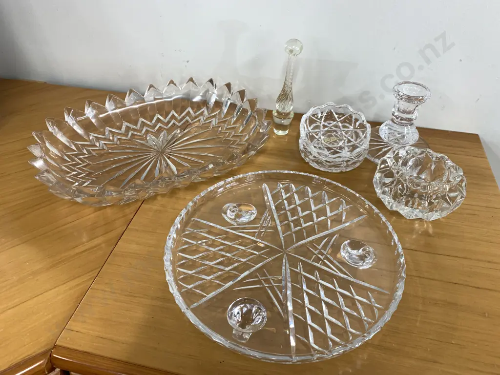 Assortment of Vintage Crystal & Glass Items Image 1++