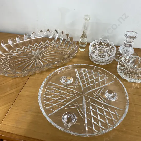 Assortment of Vintage Crystal & Glass Items