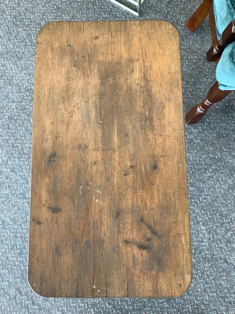 Antique Wooden 4 Legged Criss Cross Side Table, H71 W50 D28cm Image 1++
