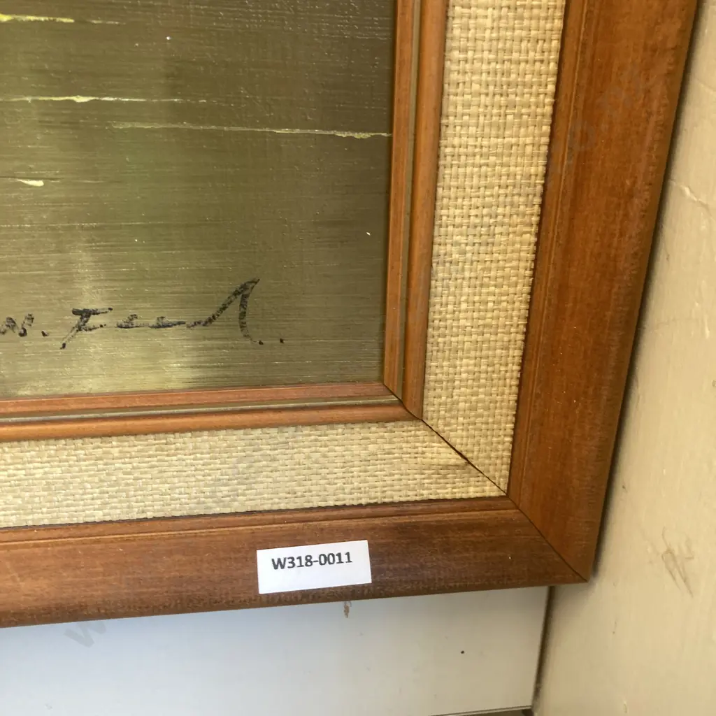 Original Landscape Artwork Signed By Artist In A Wooden Mid Century Style Frame, 72 x 102cm Image 1++