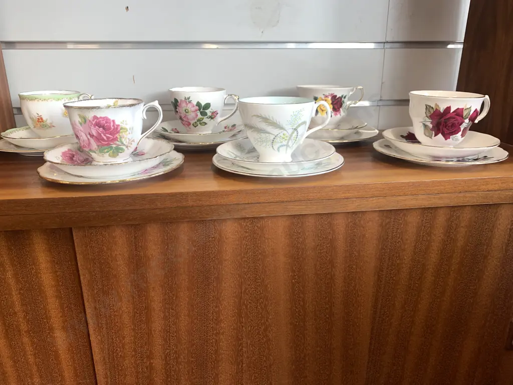 Assortment of Six Trios Including Royal Albert, Delphine, Bell Etc Image 1++