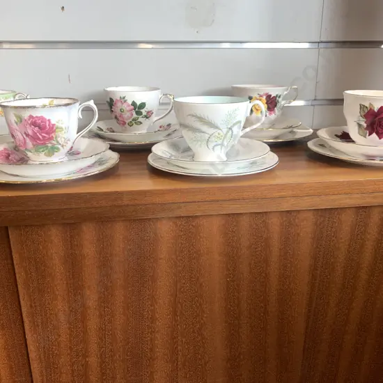 Assortment of Six Trios Including Royal Albert, Delphine, Bell Etc