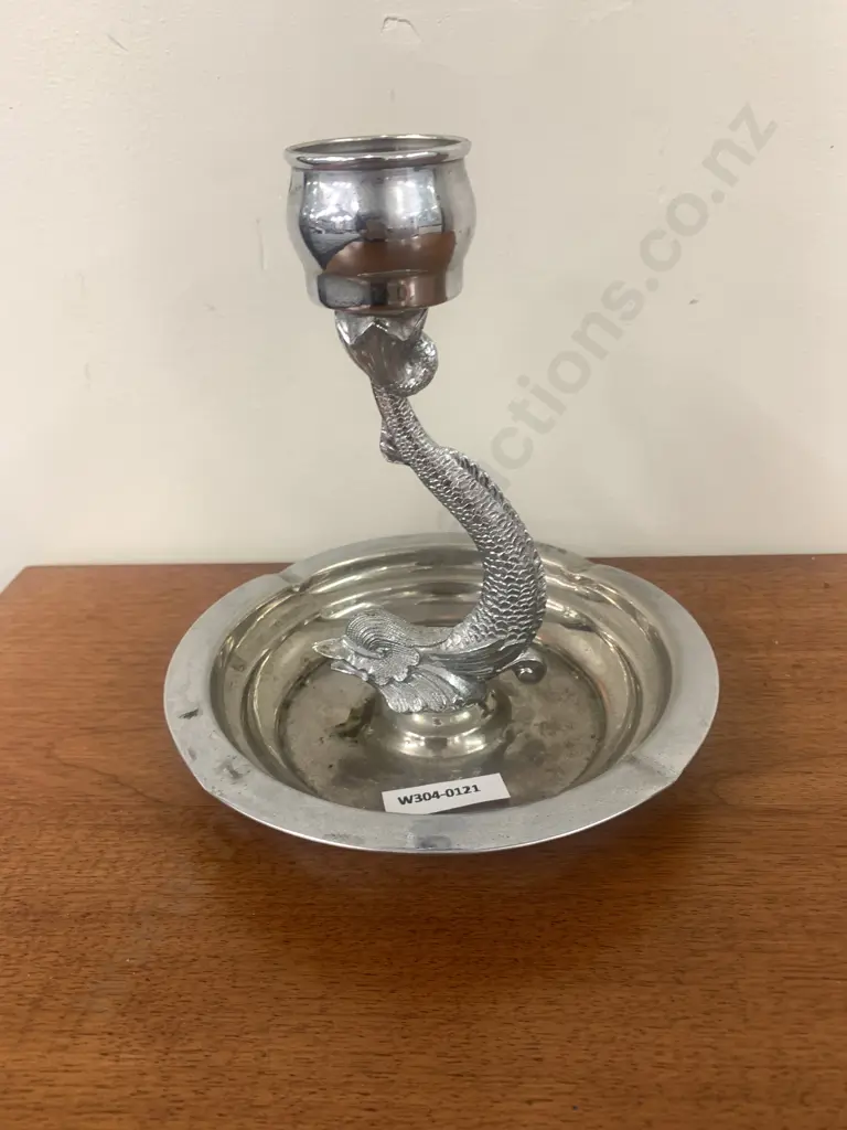 Vintage Retro Fish Candle Holder & Ashtray Image 1++