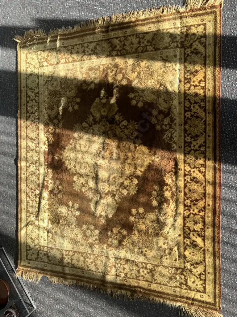 Vintage Floor Runners 1x Brown/Gold/Cream Tones L105cm,W50cm 1x Green/Brown/Cream Tones L98cm,W38cm Image 1++