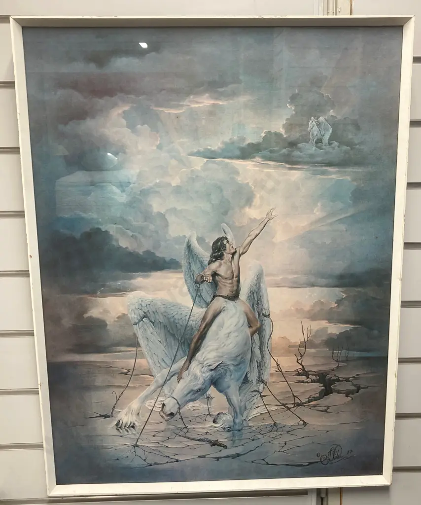 Vintage Framed 1970's John Pitre 'Restrictions' 77 x 59cm Image 1++
