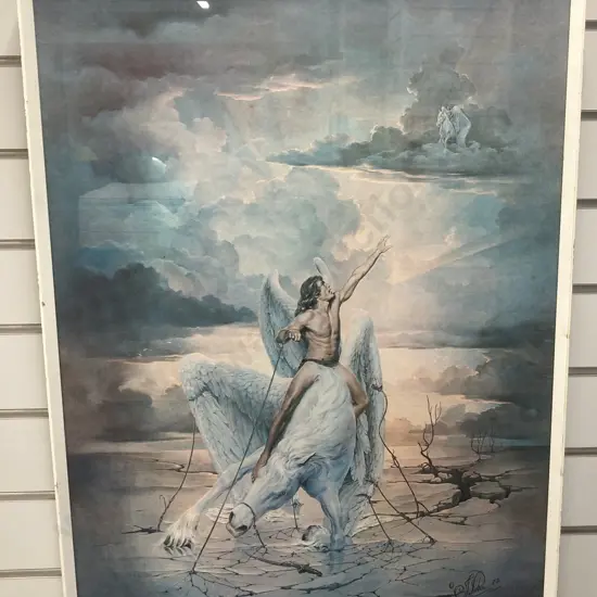 Vintage Framed 1970's John Pitre 'Restrictions' 77 x 59cm