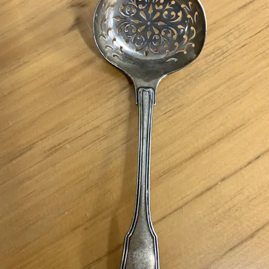 Antique Sugar Sifter Caster Sterling Silver Spoon Hallmarked Rear Of Handle 