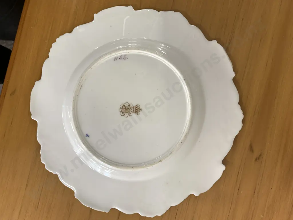 Antique Doulton Burslem Plate Signed F Hancock Colbalt Blue Floral / Gilding Detail On Edge Diam 23cm Image 1++