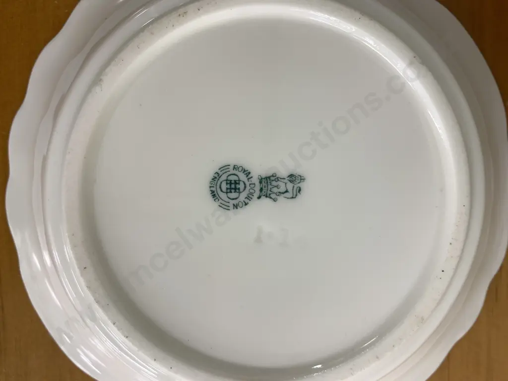 Royal Doulton Trio, Demi Cup & Saucer & Dish With Vestigia Nulla Retrorsun Detail Image 1++