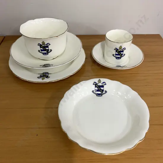 Royal Doulton Trio, Demi Cup & Saucer & Dish With Vestigia Nulla Retrorsun Detail
