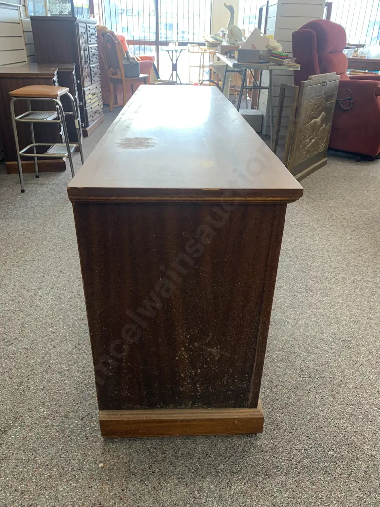 Mahogany 6 Drawer Lowboy, Ornate Handles, Sendrita Suite By Dj Collings Ltd Image 1++