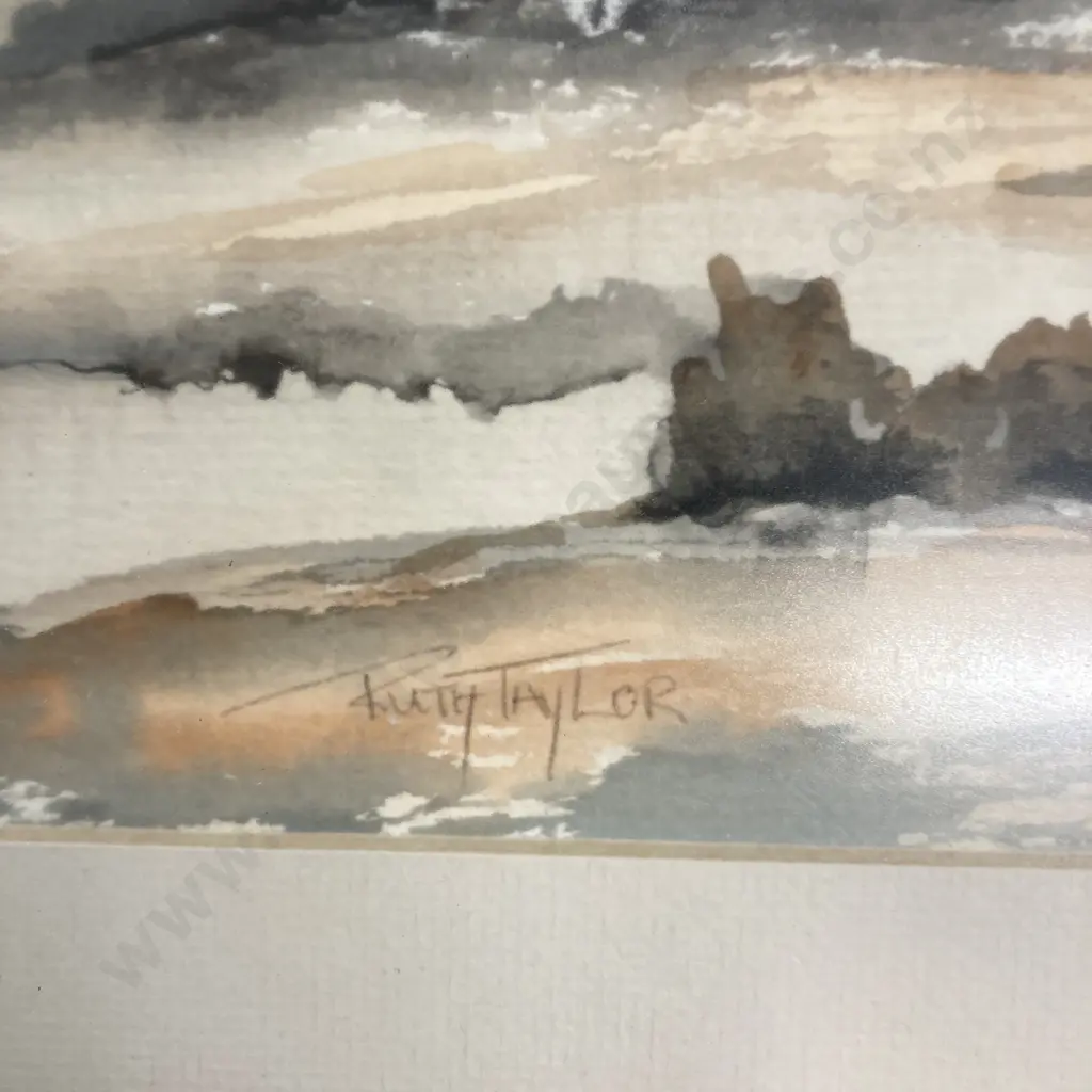 Framed Watercolour by Ruth Taylor of a Waikato Landscape, 45 x 60cm Image 1++