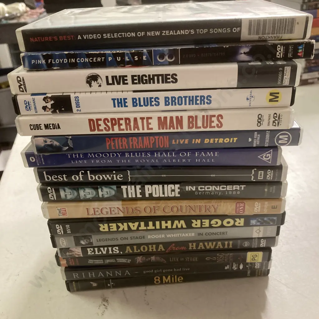 Lot of 16 DVDs, Pulse, Live 80s, The Police, Desperate Man Blues, Frampton, Bowie Etc Image 1++