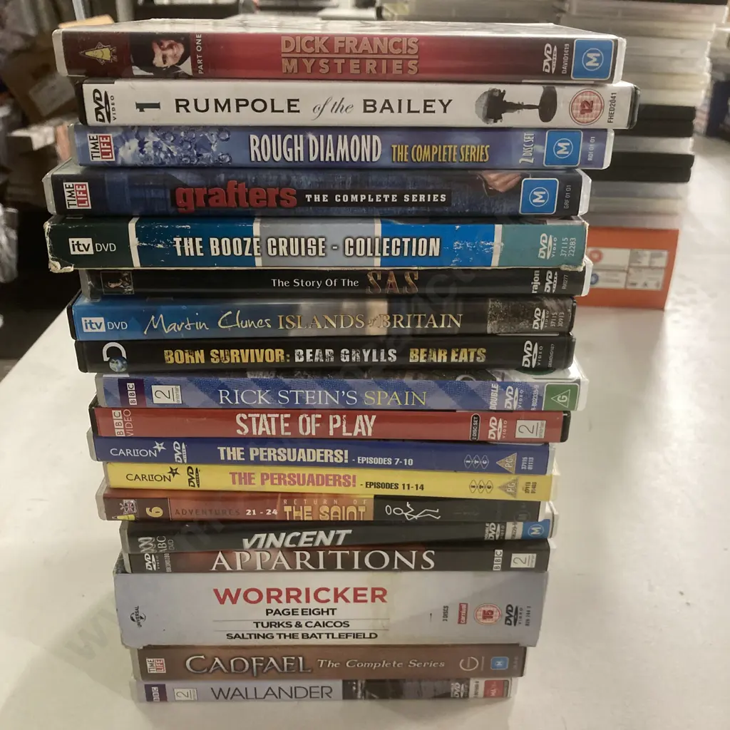 Lot of 18 DVDs, Dick Francis, Rough Diamond, State Of Play, Vincent, Aparrations, Worrick Etc Image 1++